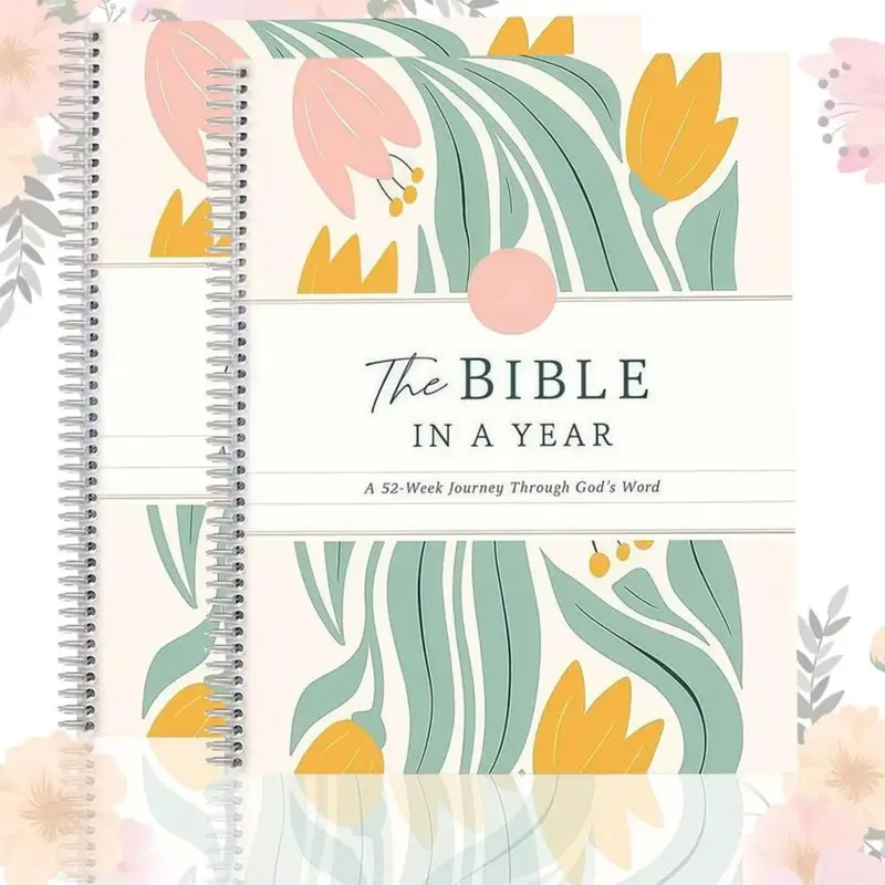 The Bible in A Year: A 52-Week Study Through Gods Word - Spiral Bible Study Guide 52-Week Women's Bible Study Plan, Reflectio...