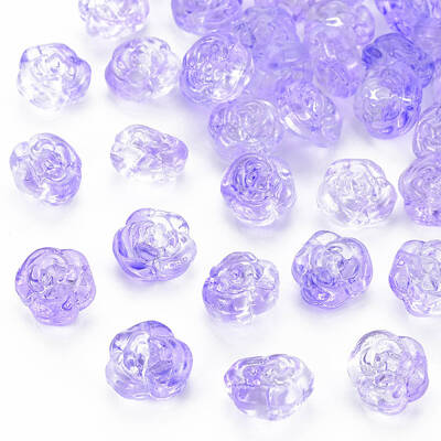 Transparent Baking Painted Glass Beads