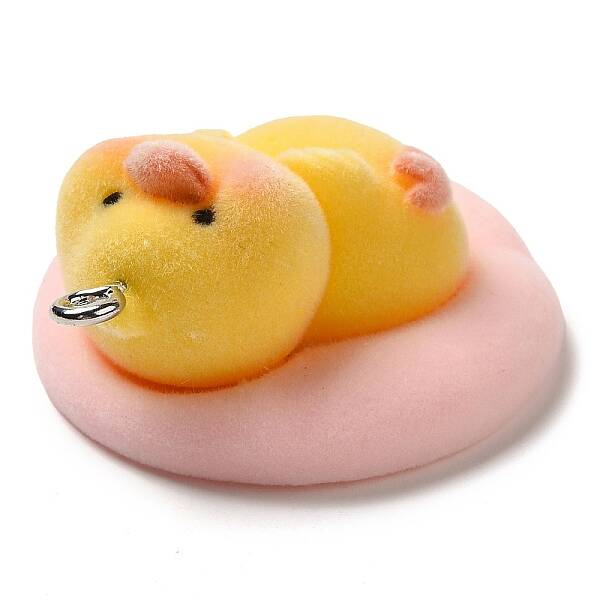 Flocking Resin Sleeping Pendants
