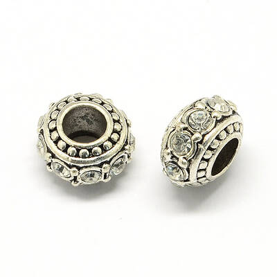 Alloy Rhinestone European Beads