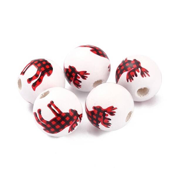 Dyed Natural Wooden Beads