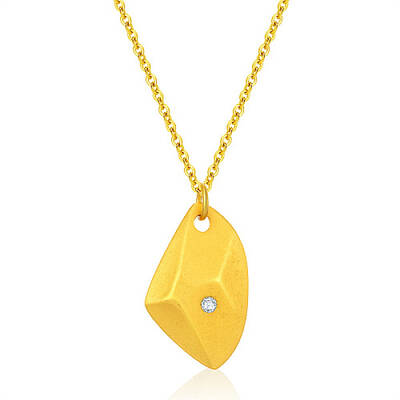 Stainless Steel Rhinestone Polygon Pendant Necklaces