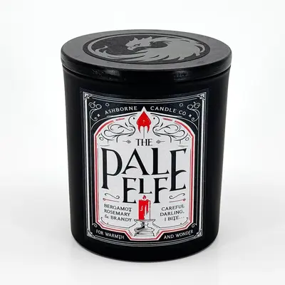 The Pale Elf - 8oz BG3 Candle - Rosemary, Bergamot, Brandy - Natural Coconut Wax - 35 h Burn Time - Premium Foil Label - Gami...