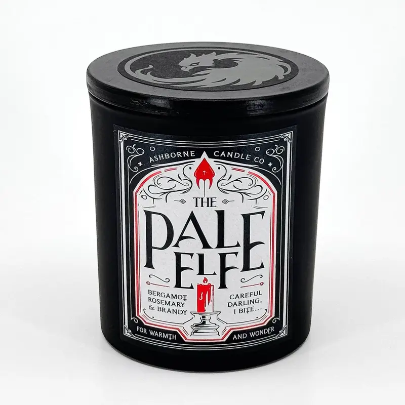 The Pale Elf - 8oz BG3 Candle - Rosemary, Bergamot, Brandy - Natural Coconut Wax - 35 h Burn Time - Premium Foil Label - Gami...