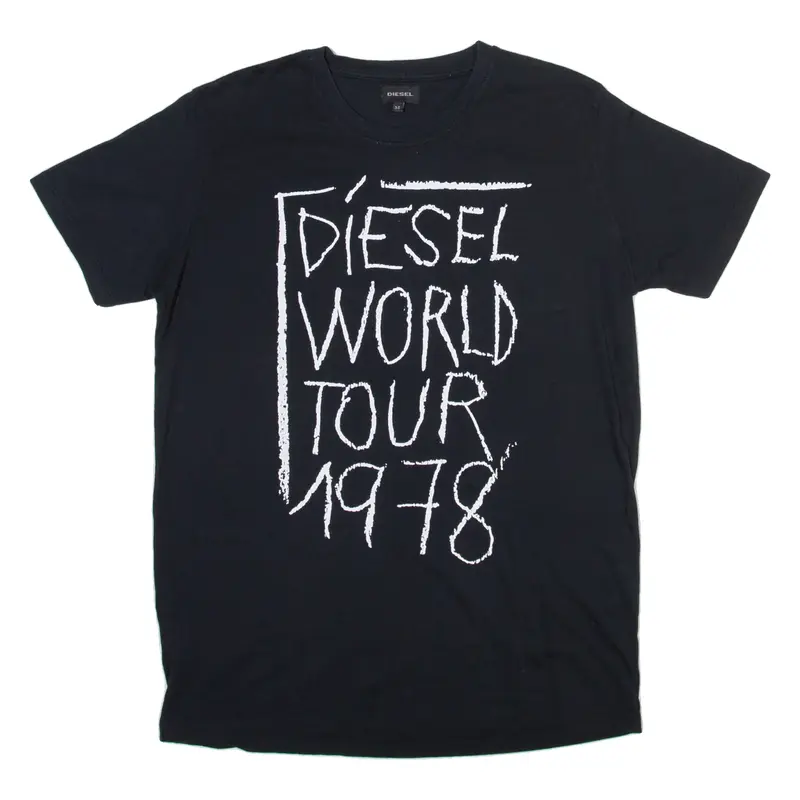 DIESEL Mens T-Shirt Blue Crew Neck M