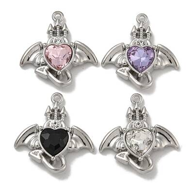 Rack Plating Alloy & Glass Charms