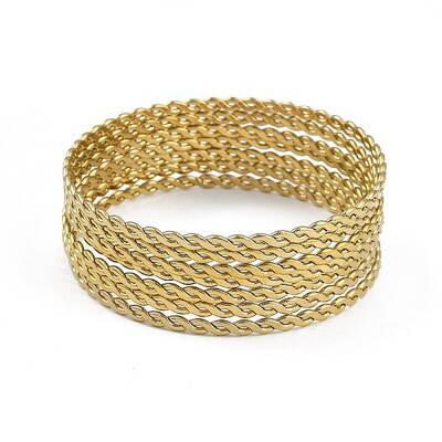 7Pcs Vacuum Plating 201 Stainless Steel Bangles Sets