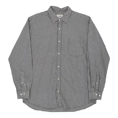 Armani Exchange Checked Shirt - Large Grey Cotton