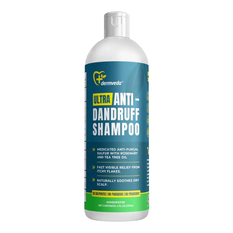 Ultra Anti-Dandruff Shampoo, Medicated Fungus-control Sulphur Formula With Rosemary, and Tea Tree Oil, Relief from Itchy Flak...