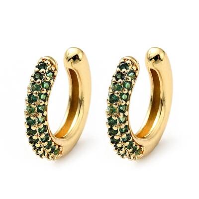 Cubic Zirconia C-Shaped Cuff Earrings