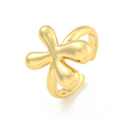 Brass Letter Open Cuff Rings for Women