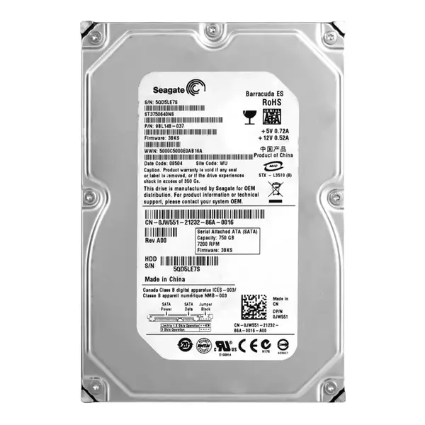 JW551 Dell 750GB 3Gb/s SATA 7200 3.5-inch 16MB Hard Drive