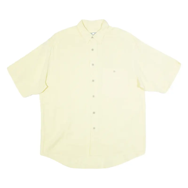 LETS GO Mens Plain Shirt Yellow L