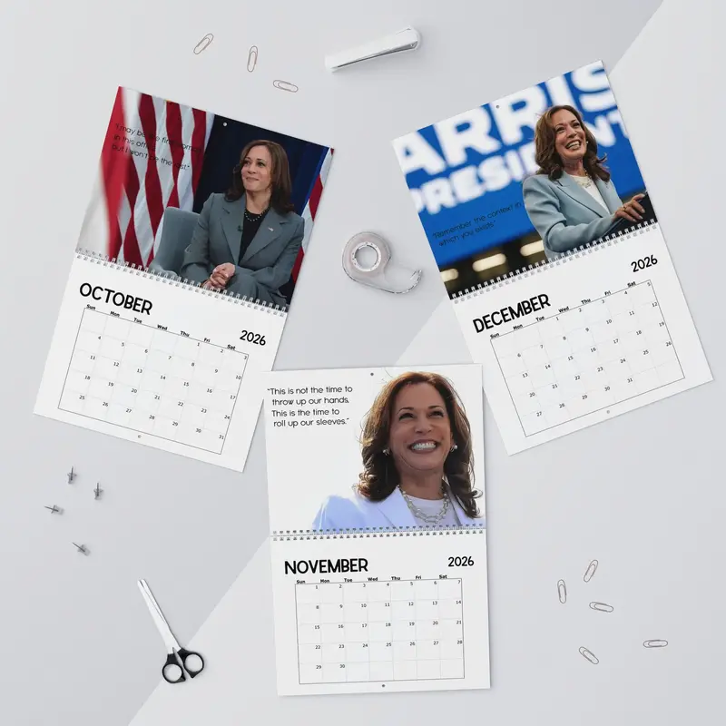 2026 Kamala Harris Wall Canlenar, Feminist Calendar 2026, Happy New Year Canlendar, Kamala Merch, Stand With Kamla