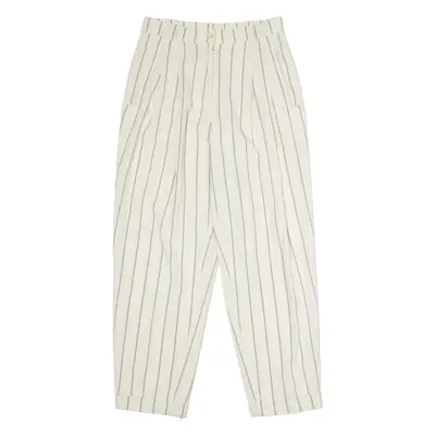 WICHELE Striped Womens Trousers White Regular Straight 80s Wool W28 L28