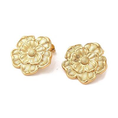 Flower 304 Stainless Steel Stud Earrings for Women