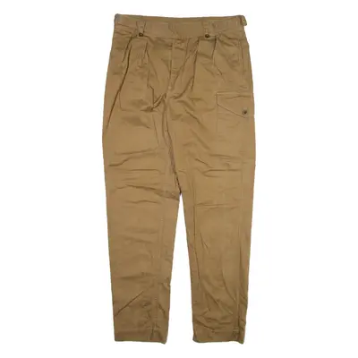 Mens Trousers Beige Relaxed Tapered W34 L32