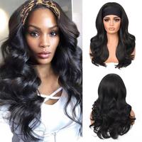 Wear and Go Body Wave Headband Wig Synthetic Wavy Wig for Black Women Glueless Wig with Headband Attached Heat Friendly 22 in...