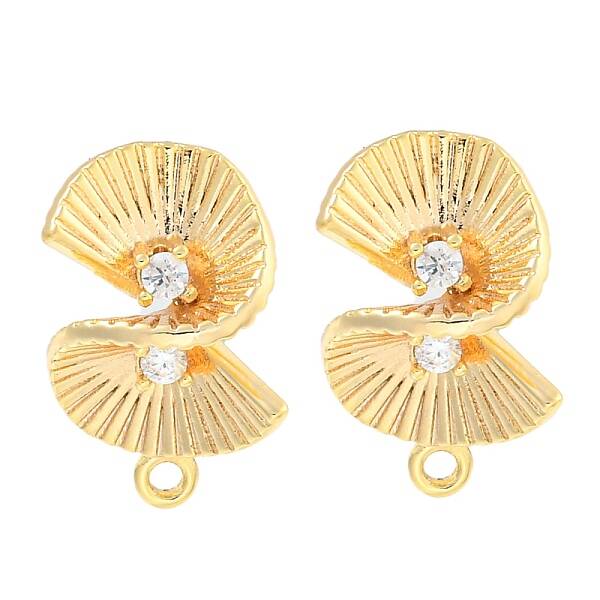 Brass Micro Pave Cubic Zirconia Stud Earring Findings