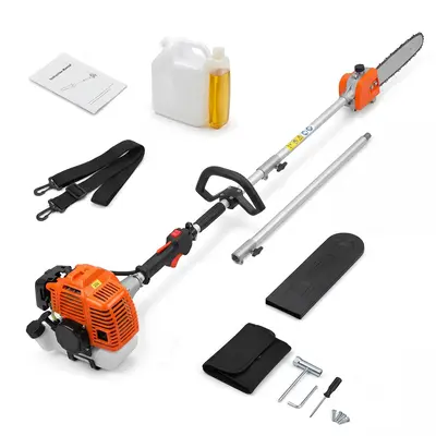 Garvee 52cc Gas Pole Saw, 12 Bar 2-Stroke Tree Pruner with 9.5 ft Extendable Reach, Anti-Vibration Handle, Auto Oiler, Alumi...