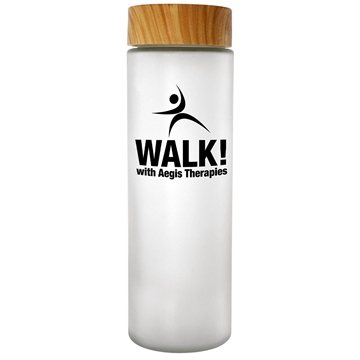 50 Custom Bamboo Pattern 22 oz Frosted Glass Bottle - BPA Free
