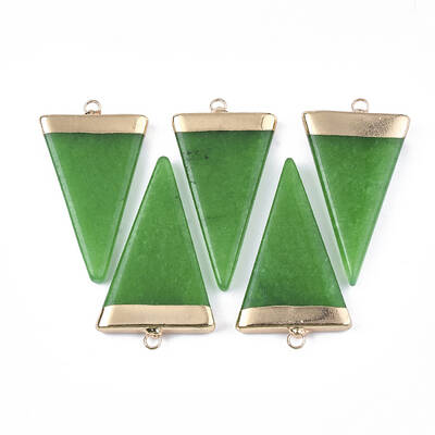 Electroplate Natural White Jade Big Pendants