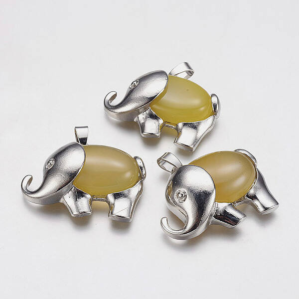 Natural Yellow Agate Pendants