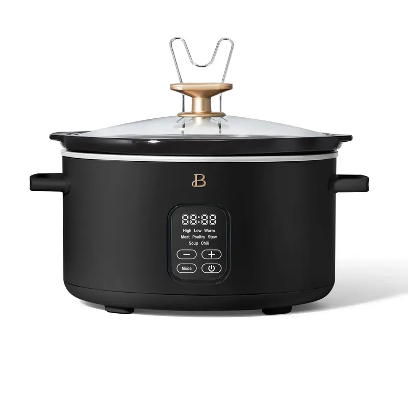 Black Sesame 6 Qt Programmable Slow Cooker by Drew Barrymore - Beautiful Design for Versatile Cooking