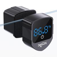 SEAOURA Aquarium2 in 1 Aquarium Magnetic Cleaner with Digital Aquarium Thermometer Fish Tank Mini Magnetic Brush for Glass Aq...