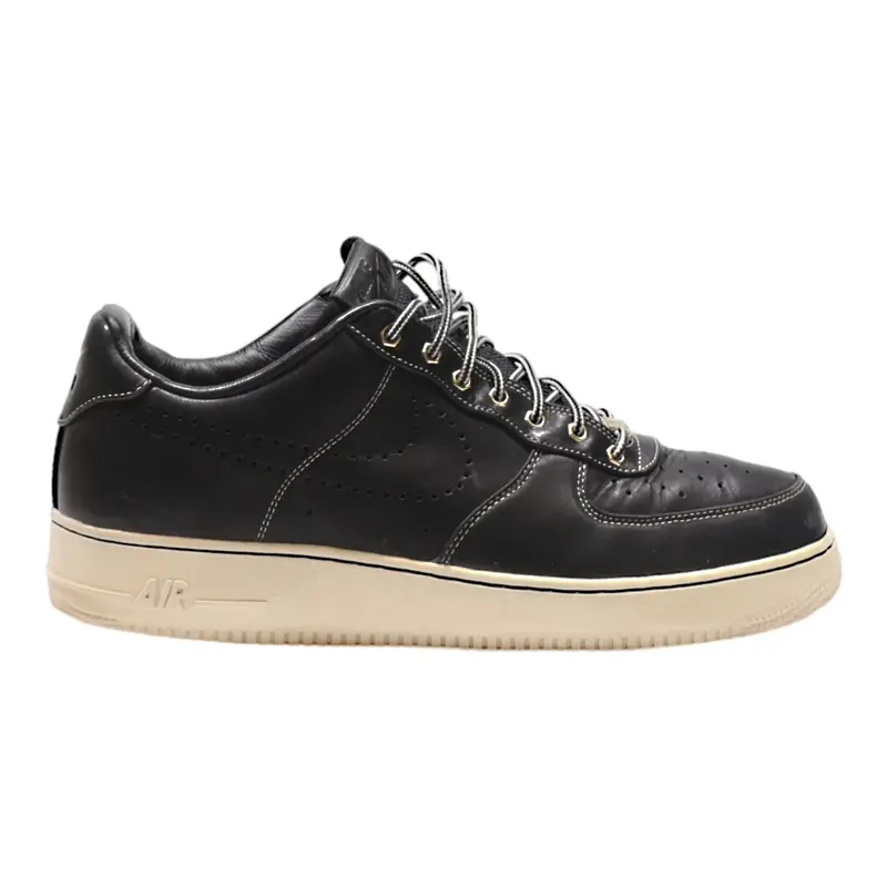 NIKE Air Force 1 Sneaker Trainers Black Leather Mens UK 11