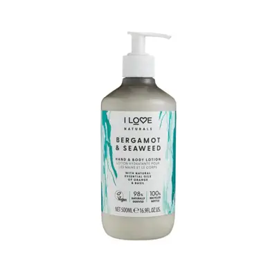 I Love Naturals Collection Vegan Bergamot & Algae Moisturizing Hand & Body Lotion 500ml