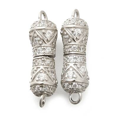 925 Sterling Silver Micro Pave Clear Cubic Zirconia Screw Clasps