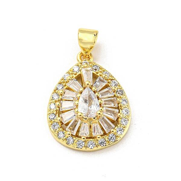 Brass Micro Pave Cubic Zirconia Pendants