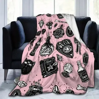 Cartoon Pattern Flannel Blanket, Soft Comfortable Throw Blanket, Christmas Decor Napping Blanket For Home Office Travel, Cool...