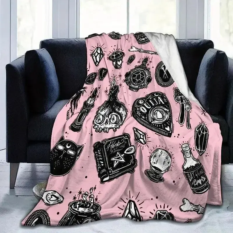 Cartoon Pattern Flannel Blanket, Soft Comfortable Throw Blanket, Christmas Decor Napping Blanket For Home Office Travel, Cool...