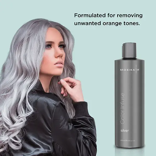 Moehair Hair Toner - Purple Infused for Silver/Ashy Color, Neutralizes Brassiness