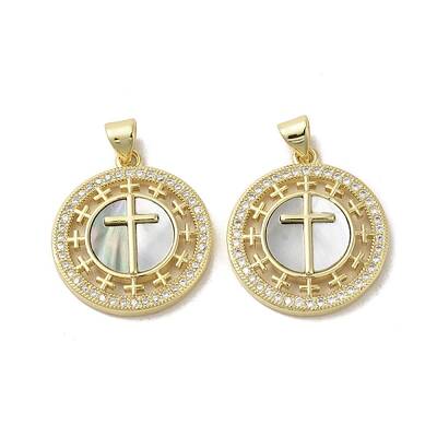 Brass Micro Pave Clear Cubic Zirconia Pendants