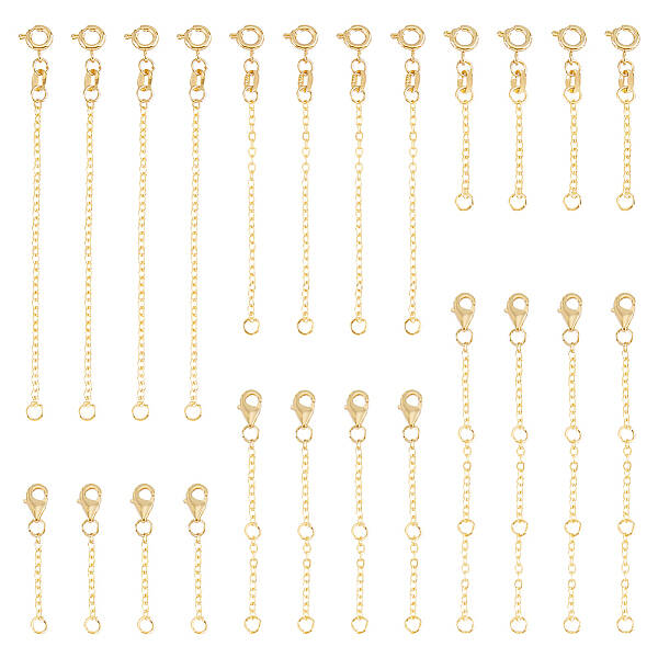 24Pcs 6 Style Brass Cable Chain Extender