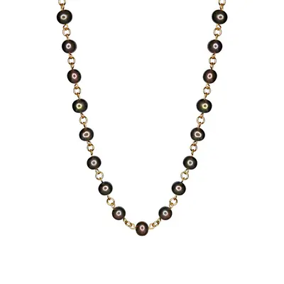 Linked Black Pearl Necklace