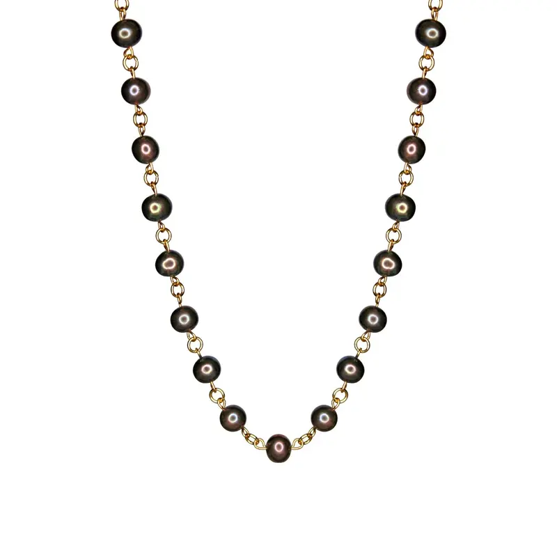 Linked Black Pearl Necklace