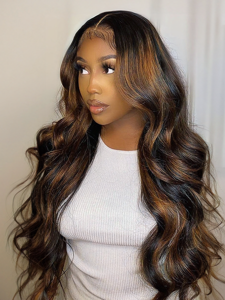Nadula Balayage Hair Color Virgin Hair Bundles 3 Bundles Body Wave 1B/30# Highlights Ombre Color Bundles