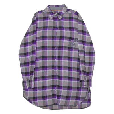 DKNY Womens Flannel Shirt Grey Check Long Sleeve XS