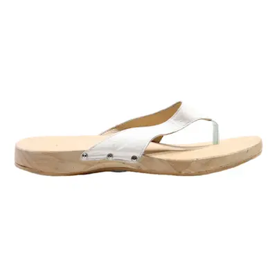 ANDREA CONTI Flip Flop Sandals White Leather Womens UK 6