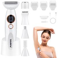 5 in 1 Electric Shaver, 1 Set Rechargeable Body Hair Trimmer with Detachable Head & Accessories, Waterproof Electric Eyebrow ...