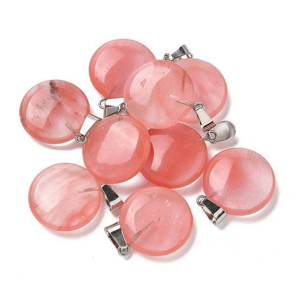 Cherry Quartz Glass Pendants