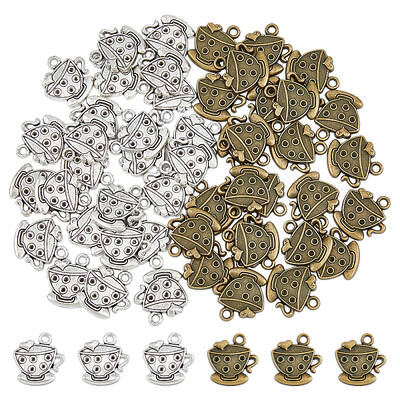 50Pcs 2 Colors Alloy Pendants