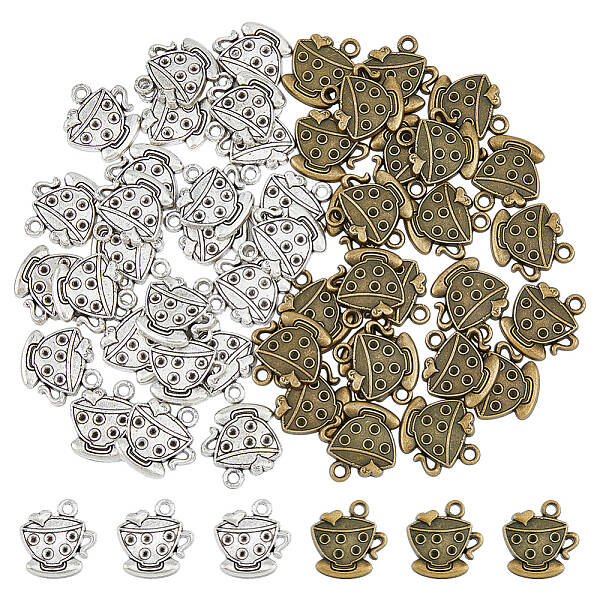 50Pcs 2 Colors Alloy Pendants