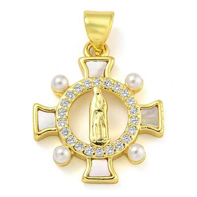 Real 18K Gold Plated Brass Pendants with Shell