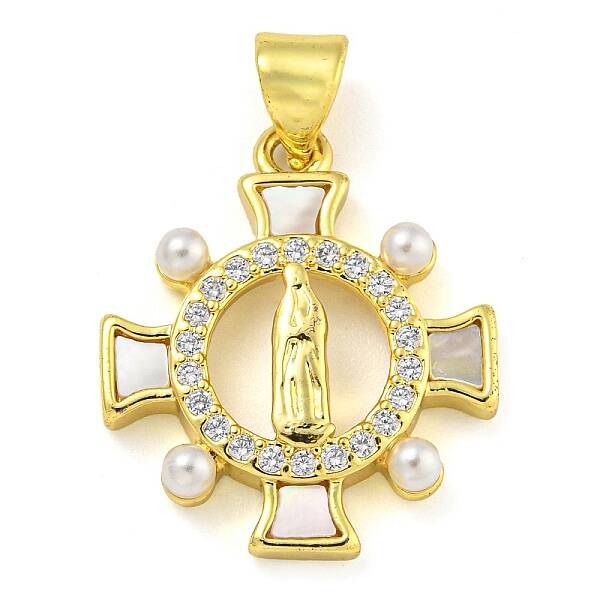 Real 18K Gold Plated Brass Pendants with Shell