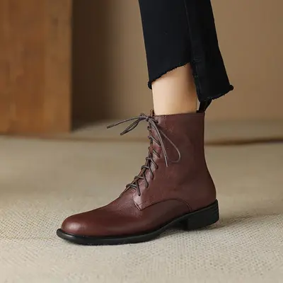 CHIKO Taneisha Round Toe Block Heels Ankle Boots
